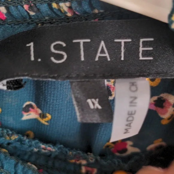 1. State Forest Green Floral Ruffle Dress - Picture 3 of 9